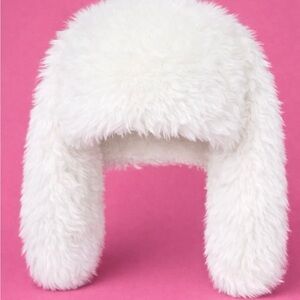 Fluffy White Winter Hat